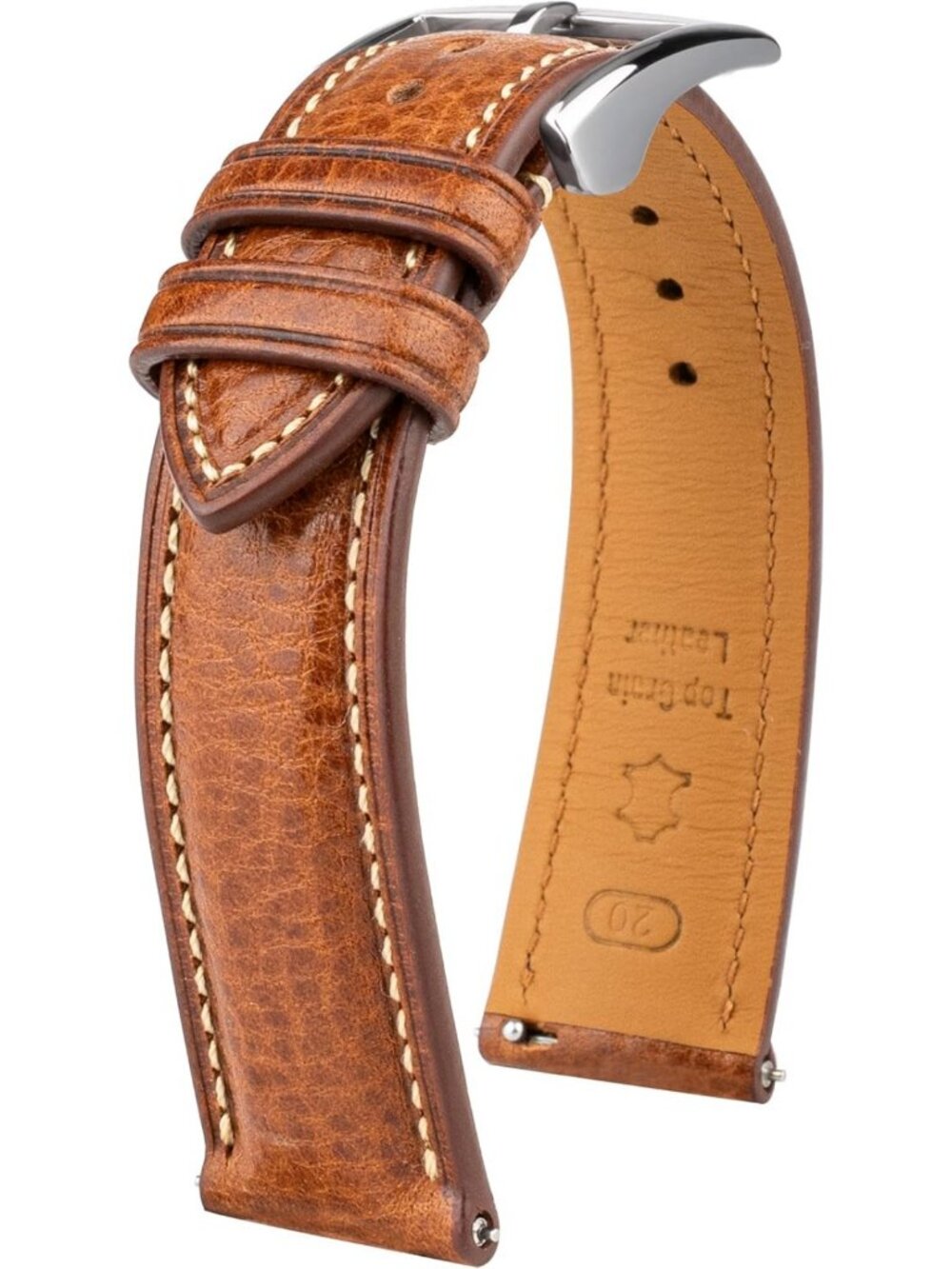 Genuine Italian Leather Watch Band - Soft, Thick, Quick Release, 18mm-22mm